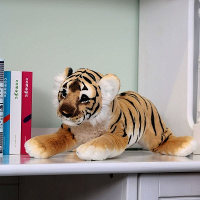 Soft Stuffed Tiger Plush Soft Toy - Length 40cm / Yellow Tiger - Shopaholics