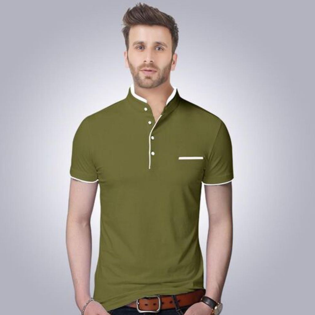 Solid Cotton Short Sleeve T-Shirt For Men - Dark Green / S-37 - Shopaholics