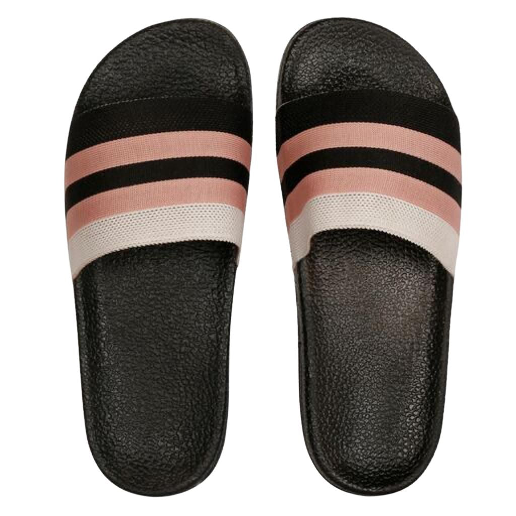 Stylish Casual Striped Slide Flip Flops For Men - Shopaholics