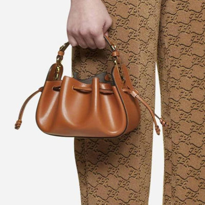 Stylish Pomodorino Mini Bucket Handbag For Women - Brown - Shopaholics