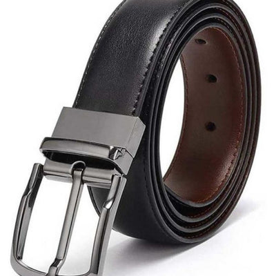 Stylish Solid Faux Leather Belts For Men - Black / 26" - Shopaholics