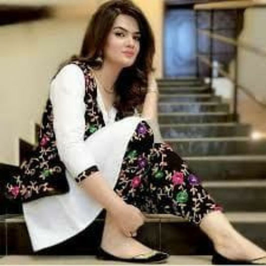 Stylish Kurti And Palazzo With Gold Printed Jacket For Women - Shopaholics