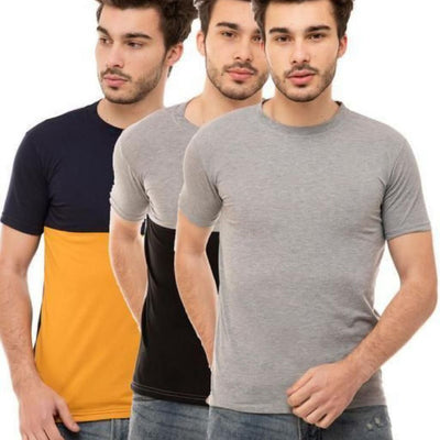 Trendy Designer Pack Of 3 Combo T-Shirt For Men - S-36 - Shopaholics