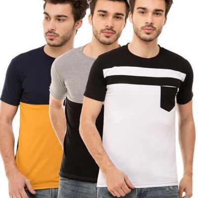 Trendy Pack Of 3 Combo T-Shirt For Men - S-36 - Shopaholics