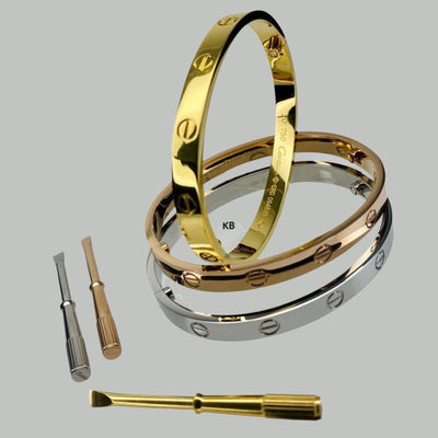 Unisex Love Stone Diamond Inspired Bracelet With Screw Driver - Free Size / Rose Gold - Shopaholics