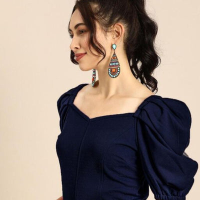 Urbane Fashionable Tops And Tunics For Women - Navy Blue / S-34 - Shopaholics