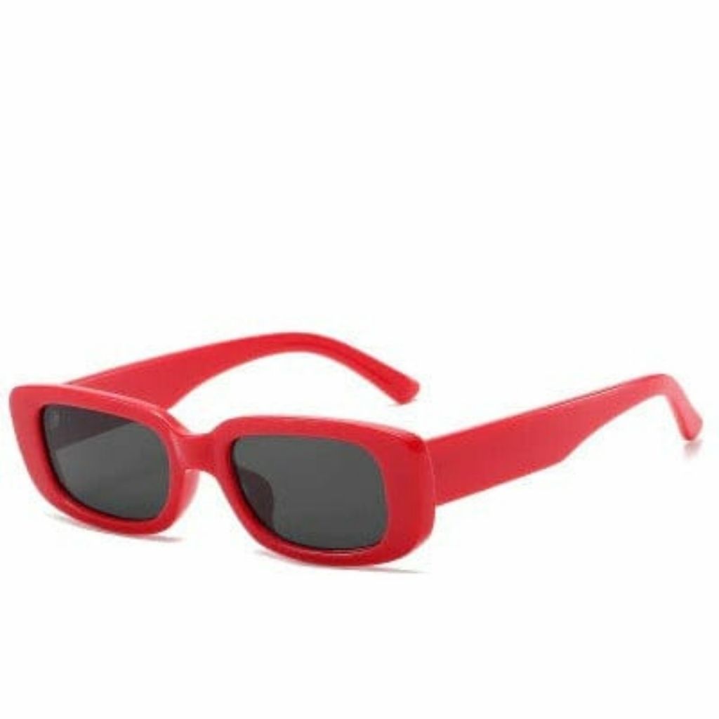 Vintage Fashion Narrow Square Frame Rectangle Sunglasses For Women - Red - Shopaholics