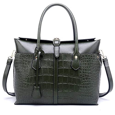 Green Elegant Design Leather Handbag For Women - Green - Shopaholics