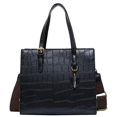 Black Designer Pu Leather Handbag For Women - Black - Shopaholics