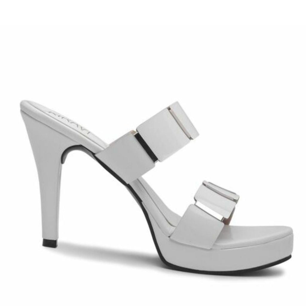 White Dual Strap Sandals For Women - White / 2 (22.5 cm) - Shopaholics
