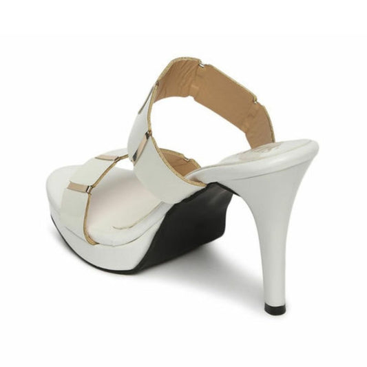 White Dual Strap Sandals For Women - Shopaholics
