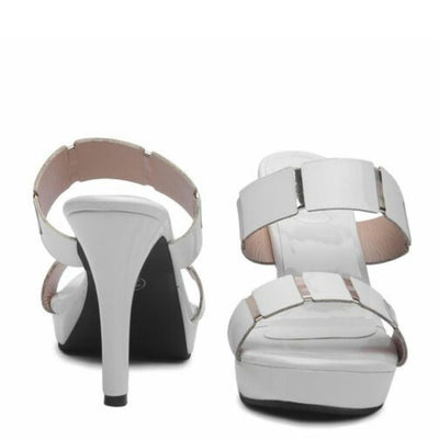 White Dual Strap Sandals For Women - Shopaholics