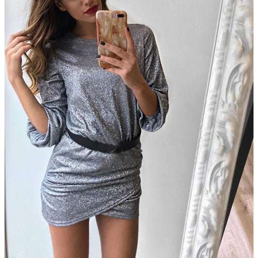 Women Silk Elegant Party Dress - Shopaholics