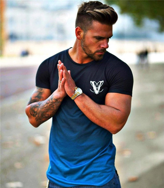 Fashion Gradient Colour T-Shirt for Men – Shopaholics