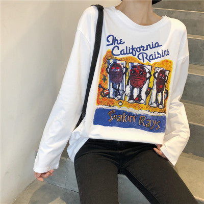 Autumn Women Cartoon Print T-Shirt for Her - Shopaholics